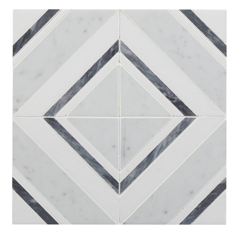 Diamond Bianco Marble Mosaic - Pattern - Polished