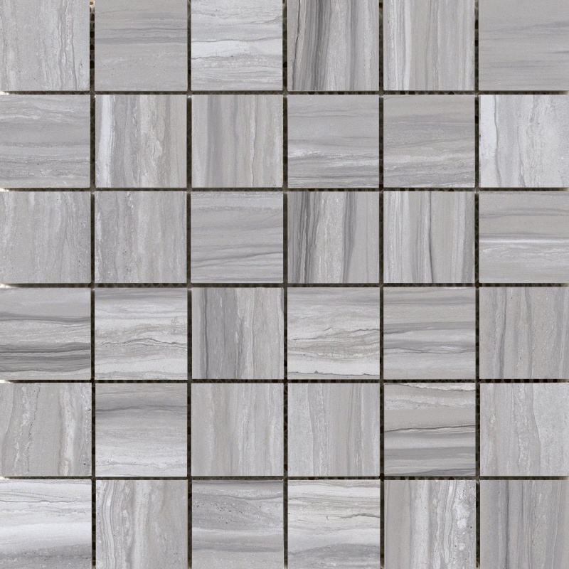Ciudad Gray Ceramic Mosaic - 2" x 2" Matte