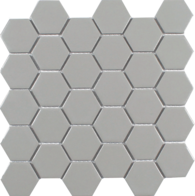 Gallery Light Grey Matte Porcelain Mosaic - 2" Hexagon - Matte