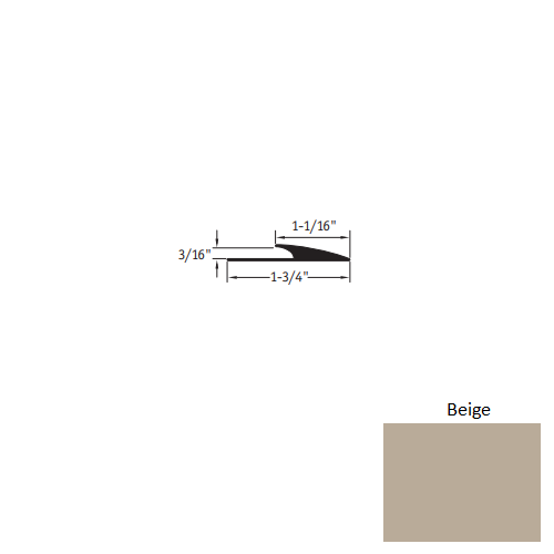 Johnsonite Beige Vinyl Moulding / Trim