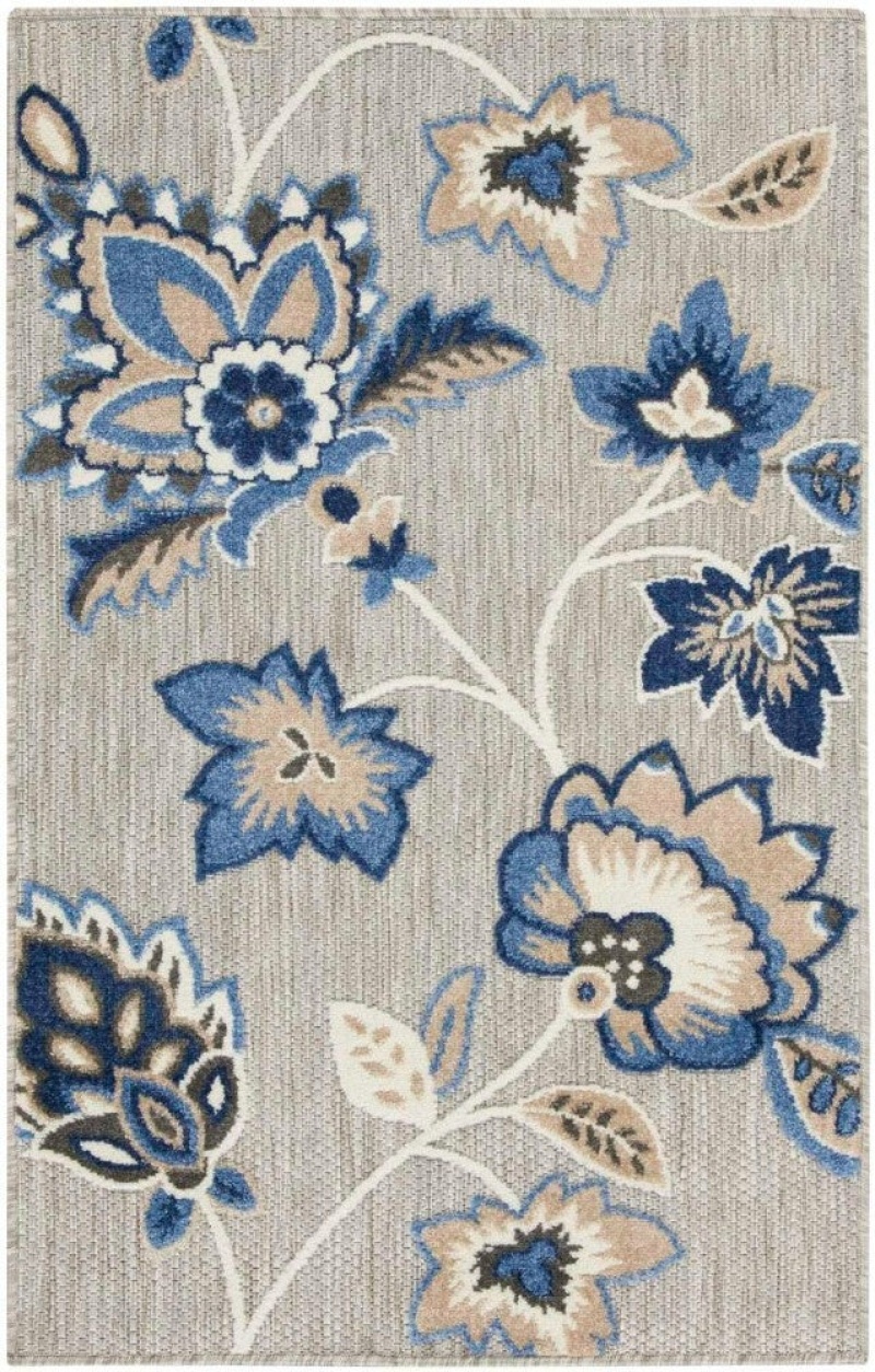 Aloha Blue Grey Area Rug 10 Ft x 13 Ft