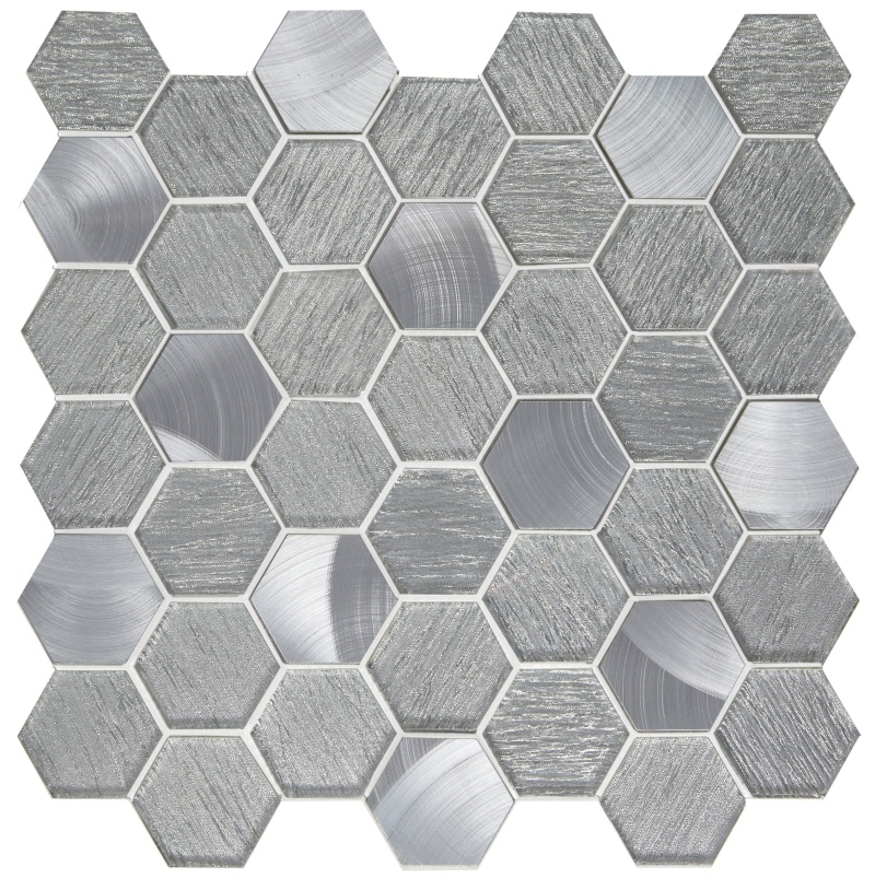 Glitz Glory Glass & Metal Mosaic - Hexagon - Glossy