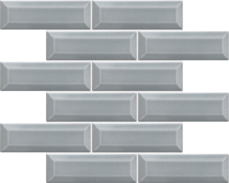 Kinetic Gray Ceramic Mosaic - Brick - Glossy