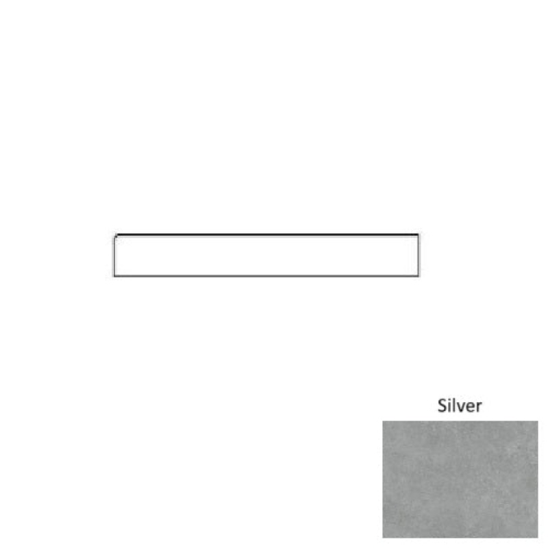 Solida Silver Porcelain Floor & Wall Trim - 3" X 24" Bullnose - Matte