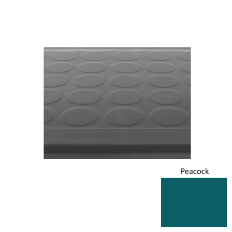 Solid 92 Peacock Low Profile Raised Circular Rubber (Sq) Stair Tread - Textured