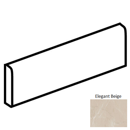 Perpetuo Elegant Beige Porcelain Floor Trim - 3" X 24" Bullnose