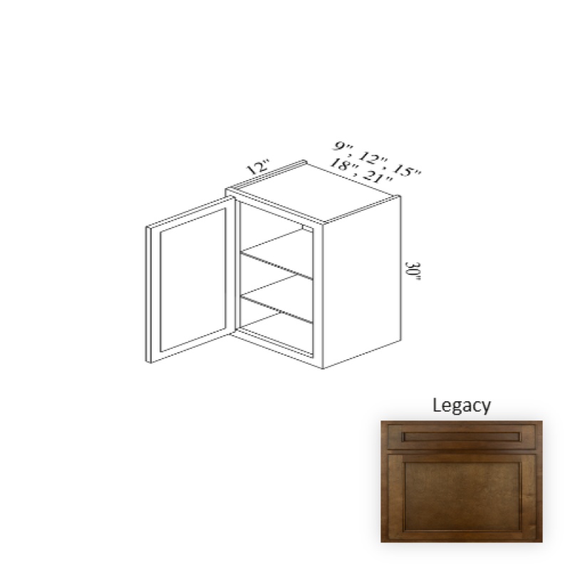 W0936 Legacy Wood Kitchen Wall Cabinet