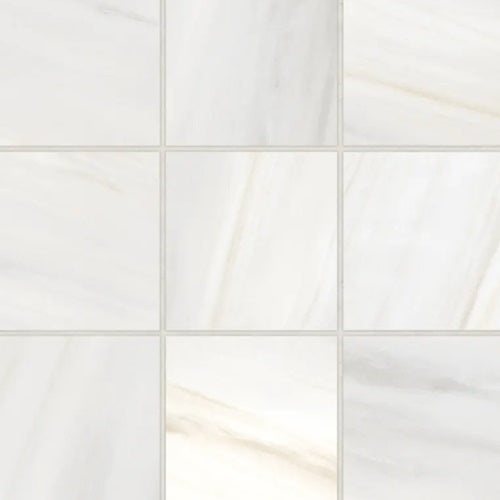 Magnifica Era Bianco Lasa Porcelain Mosaic - 4" x 4" - Honed