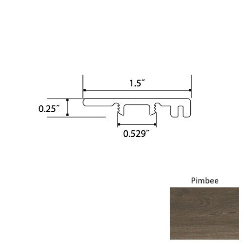 Jasper Pimbee Luxury Vinyl Moulding / Trim - 94" End Cap - Commercial Ceramic Bead Uv Coating