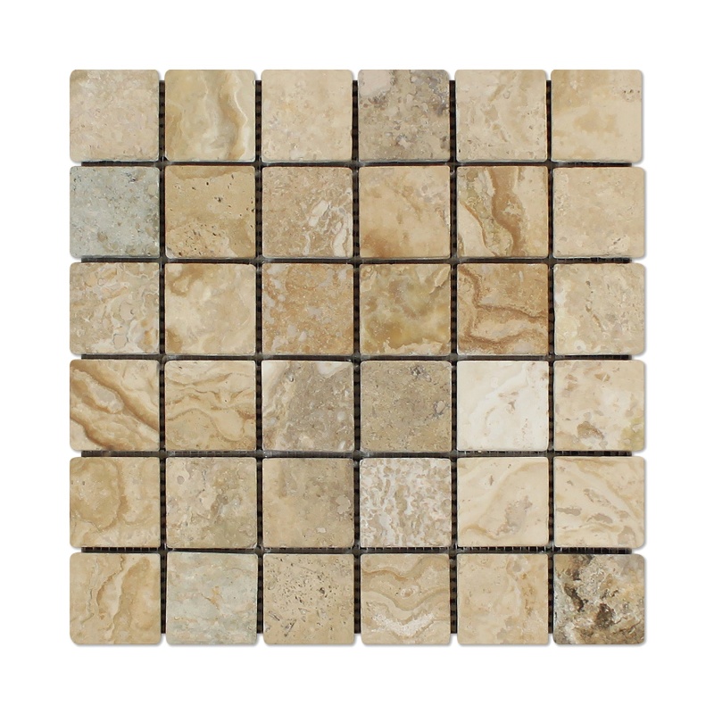 Philadelphia Travertine Mosaic - 2" X 2" - Tumbled