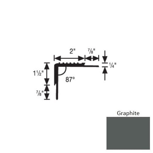 Flextones Graphite Vinyl 202 Double Butt Carpet Stair Nosing