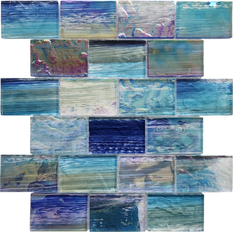 Blue Horizon Glass Mosaic - 2" X 3" - Polished