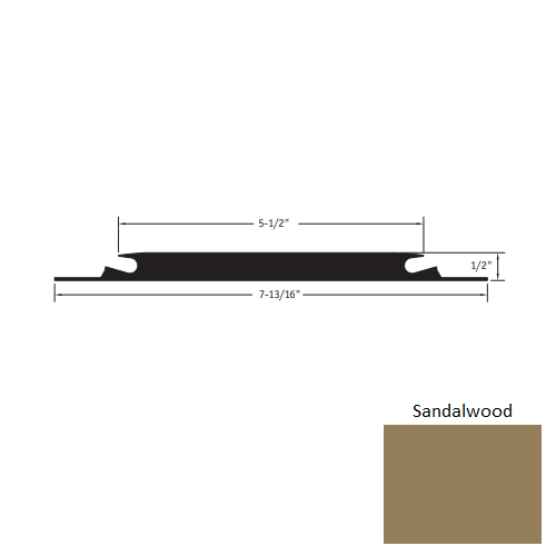 Johnsonite Sandalwood Vinyl Moulding / Trim - 5 1/2" X 7 13/16" X 3 Ft (36") X 12" Carpet Insert Threshold - Carpet Insert Threshold