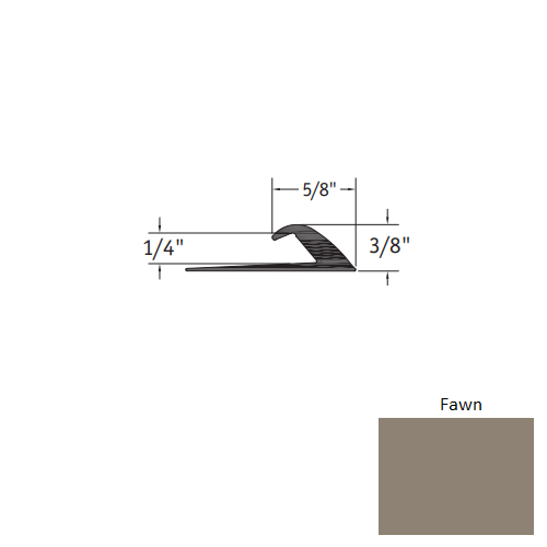 Johnsonite Fawn Vinyl Moulding / Trim - 5/8" X 12 Ft (144") X 1/4" Slim Line Transition - Slim Line Transition