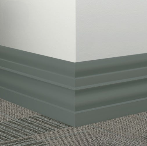 Johnsonite Hunter Green Rubber Millwork Contoured Wall Base - 6" X 96" X 1/4" Attache - Millwork Contoured Wall Base