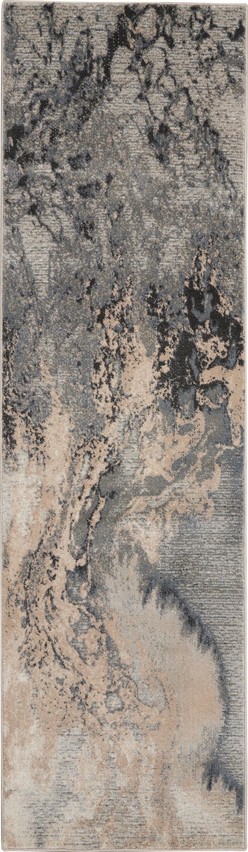 Maxell Grey Polyester Modern Area Rug