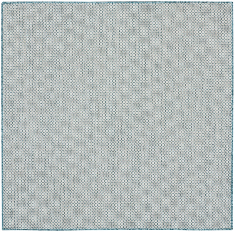 Courtyard Cou01 Ivory / Aqua Polypropylene Modern Area Rug