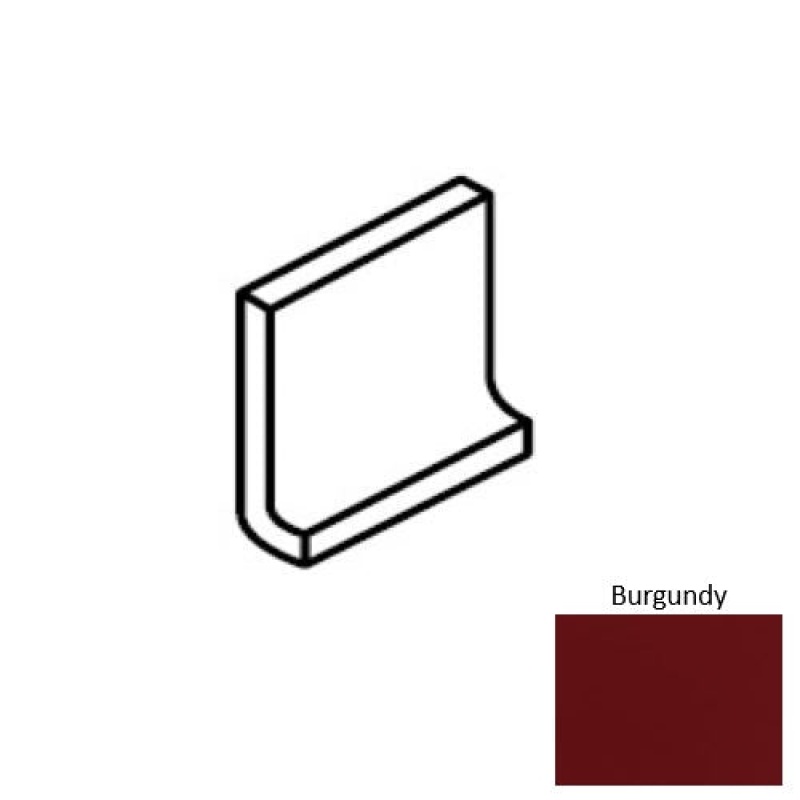 Burgundy Ceramic Floor & Wall Trim - 4" x 4" Cove Base - Matte