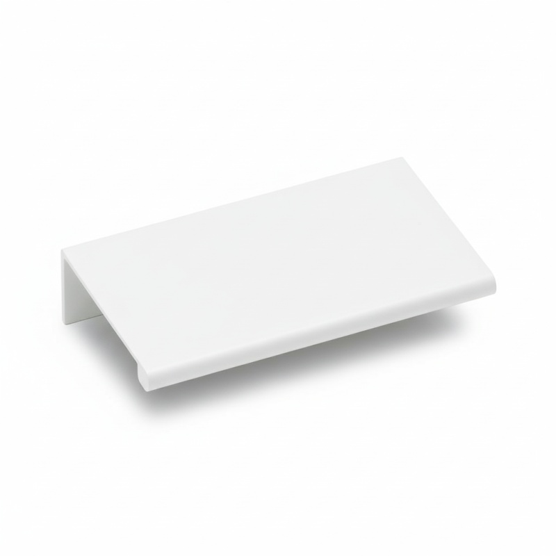 Silverline P1001 White Aluminum Alloy Cabinet Finger Pull - Matte White - 1 1/4" (32 Mm) Center To Center