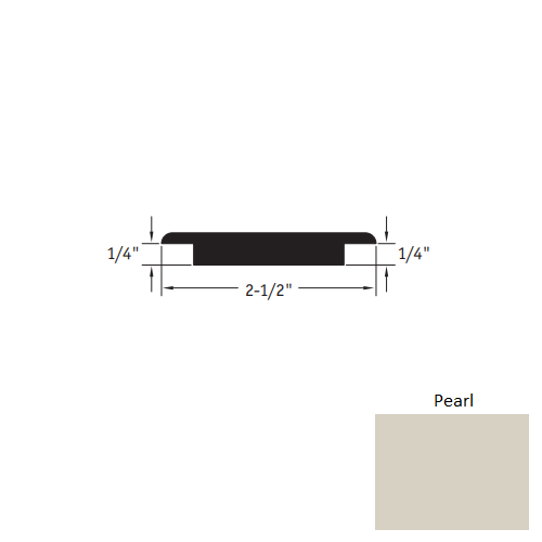 Johnsonite Pearl Vinyl Moulding / Trim - 2 1/2" X 12 Ft (144") X 1/4" - 1/4" Wheeled Traffic Transition - Wheeled Traffic Transition