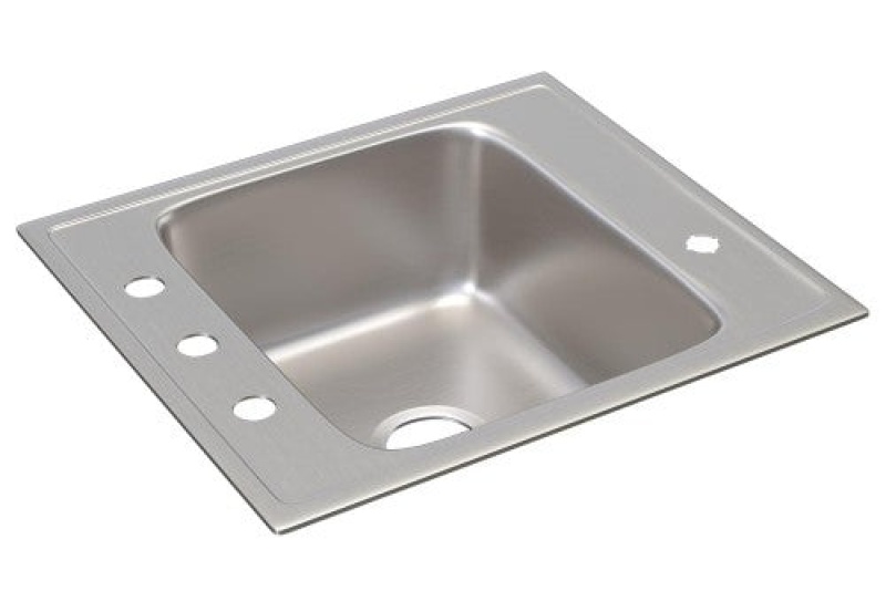 Drkr22204 Lustertone Classic Stainless Steel Drop In Single Bowl Kitchen Sink - 22" X 19 1/2" X 7 1/2" - Stainless Steel