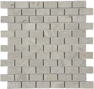 Metropolitan Storm Deco Limestone Mosaic - 1" X 2" Staggered - Polished