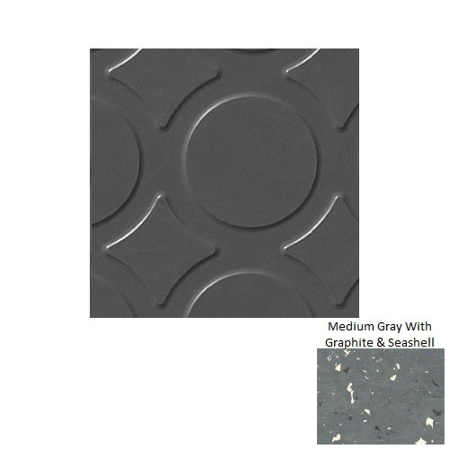 Spextones Medium Gray With Graphite & Seashell Rct Radial Iii Rubber Distinct Designs Tile - Textured - 18" X 18"
