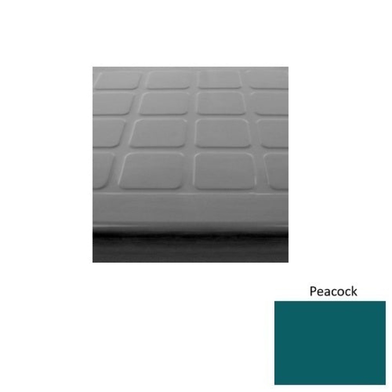 Solid 94 Peacock Raised Square Rubber (Sq) With Black Abrasive Strip Stair Tread - Textured