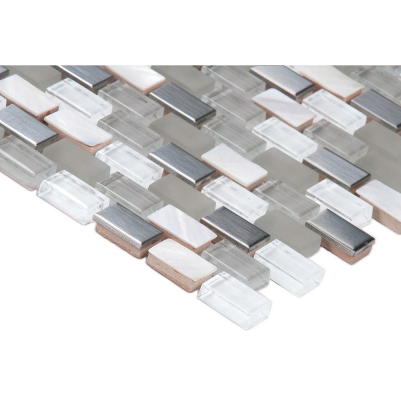 Decorative Blends Keshi Blend Glass & Metal Mosaic - 5/8" X 1" Mini Brick - Textured, Per Pack: 10 Enter Quantity In Sqft