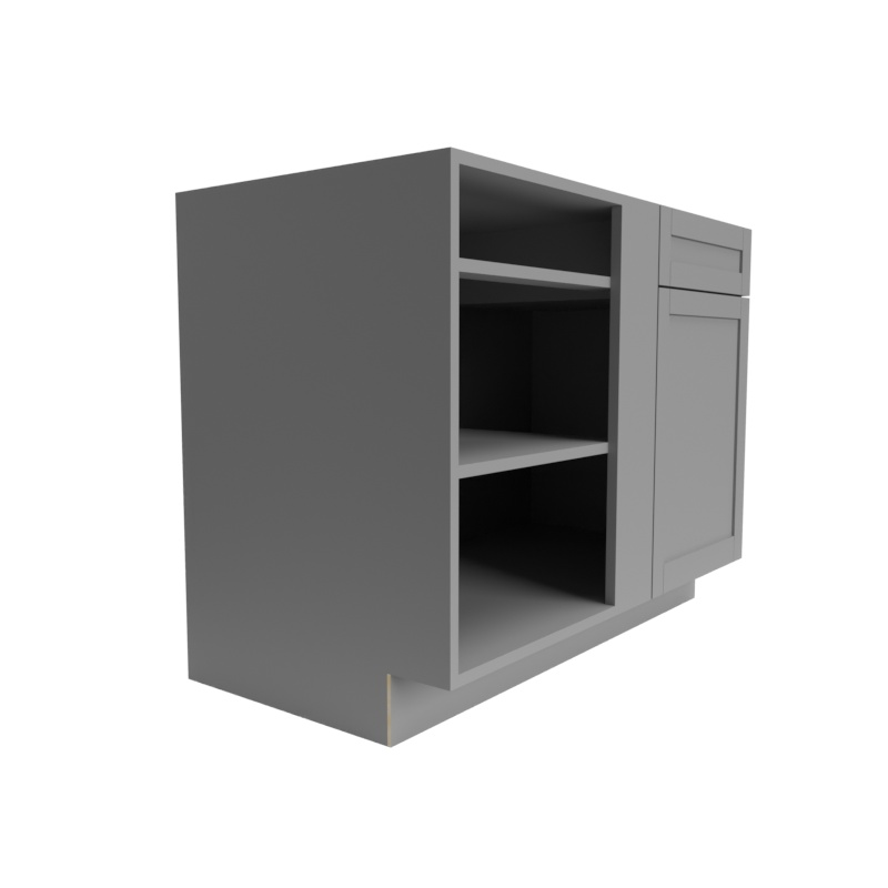 Single Shaker Grey Matte Wood Kitchen Corner Blind Base Cabinet