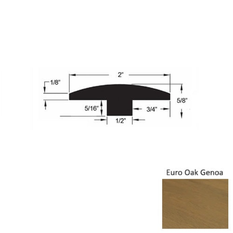 Urbano Euro Oak Genoa Hardwood Moulding / Trim - 2" X 78" T Molding - Urethane