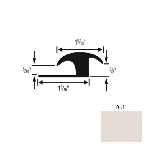Flextones Buff Vinyl Carpet Transition Molding
