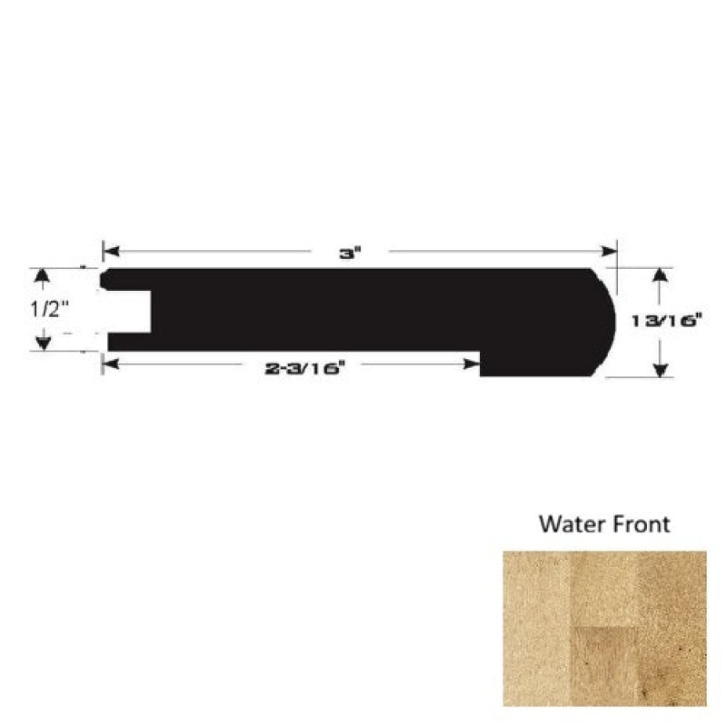 Waterfront Hardwood Moulding / Trim - 90" Flush Stairnose