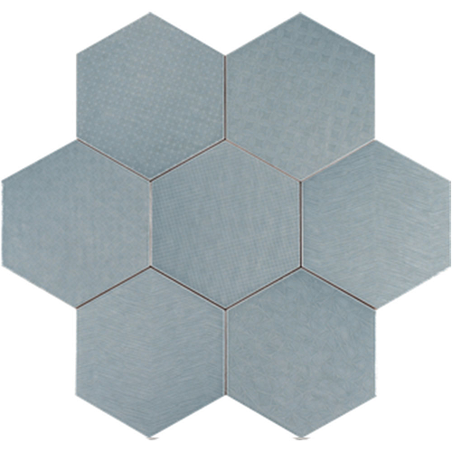 Albatross Sky Deco Ceramic Tile - Matte - 7" X 8" Hexagon