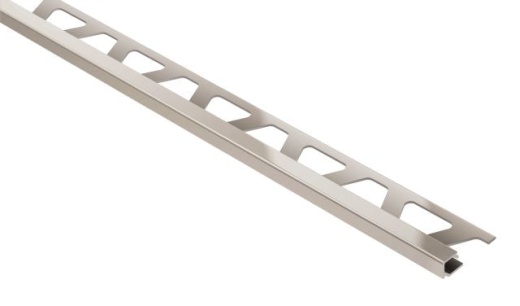 Quadec Square Edge Metal Tile Edging Trim - Satin Nickel Anodized Aluminum