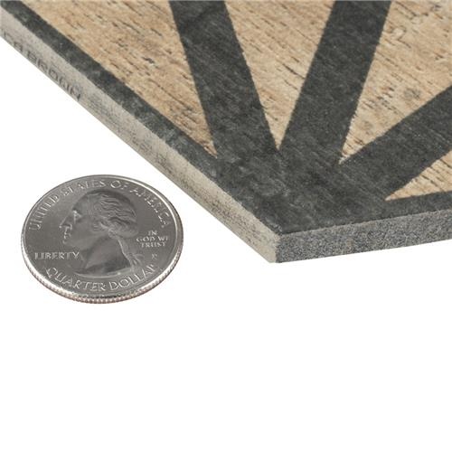 Tribeka Brown Porcelain Tile - Glossy Hexagon 8 5/8" X 9 7/8"