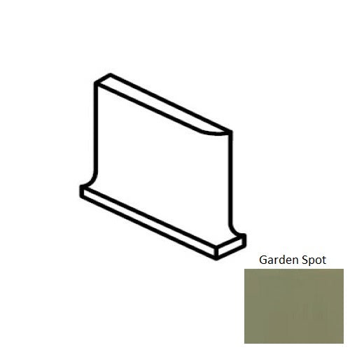 Color Wheel Classic Garden Spot Ceramic Wall Trim - 6" X 6" Flat Top Cove Base Corner Left - Semi Gloss, Per Pack: 5 Pcs