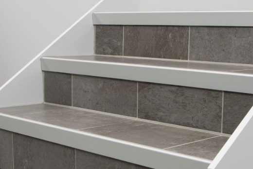 Rondec Step Metal Tile Edging Trim - Satin Copper Anodized Aluminum