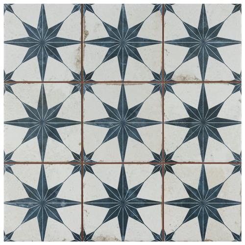 Harmonia Kings Star Blue Ceramic Tile - Matte - 13" x 13"