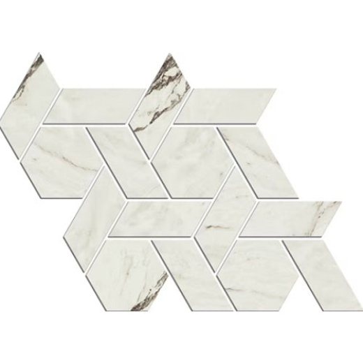 Foyer Summit Mixed Porcelain Mosaic - 3" Landmark Hexagon - Glossy, Per Pack: 4.92 Sqft