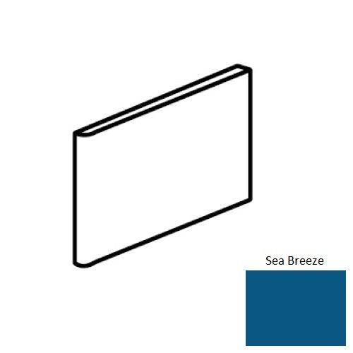Color Wheel Classic Sea Breeze Ceramic Wall Trim - 3" X 6" Bullnose 3" Side - Semi Gloss