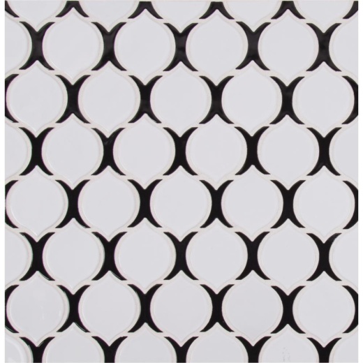 Domino Teardrop Tuxe Porcelain Mosaic - Teardrop - Glossy, Per Pack: 14.1