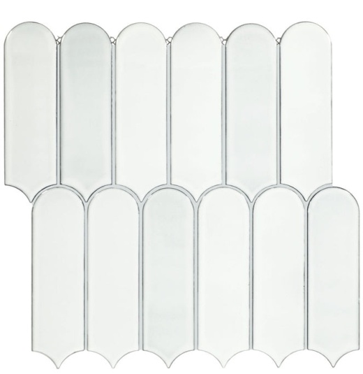 Artefino Vintage Fossil Porcelain Mosaic - 2" X 6" Fish Scale - Glossy, Per Pack: 10 Sqft