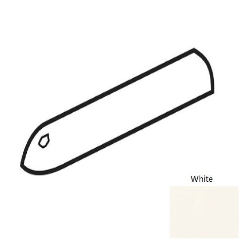 Color Wheel Classic White Ceramic Wall Trim - 3/4" X 6" Quarter Round Corner - Semi Gloss