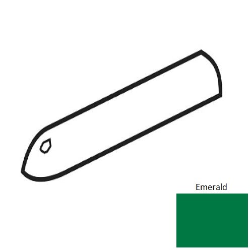 Color Wheel Classic Emerald Ceramic Wall Trim - 3/4" X 6" Quarter Round Corner - Semi Gloss