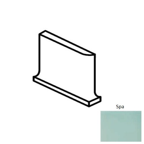 Color Wheel Classic Spa Ceramic Wall Trim - 3" X 6" Flat Top Cove Base Corner Left - Semi Gloss, Per Pack: 5 Pcs
