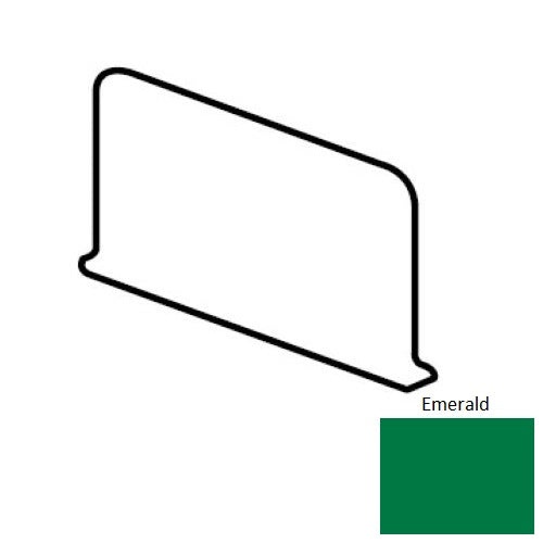 Color Wheel Classic Emerald Ceramic Wall Trim - 4 1/4" x 6" Sanitary Cove Base Corner Left