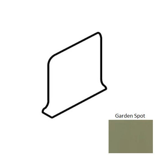 Color Wheel Classic Garden Spot Ceramic Wall Trim - 6" X 6" Sanitary Cove Base Corner Right