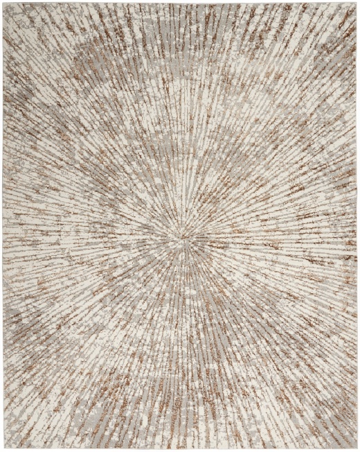 Metallic Grey / Mocha MTL01 Polyester Glam Area Rug - 12 Ft x 15 Ft