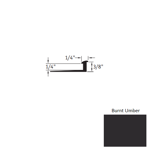 Johnsonite Burnt Umber Vinyl Moulding / Trim - 1/4" X 12 Ft (144") X 3/8" - 1/4" Slim Line Transition - Slim Line Transition, Per Pack: 300 Lft